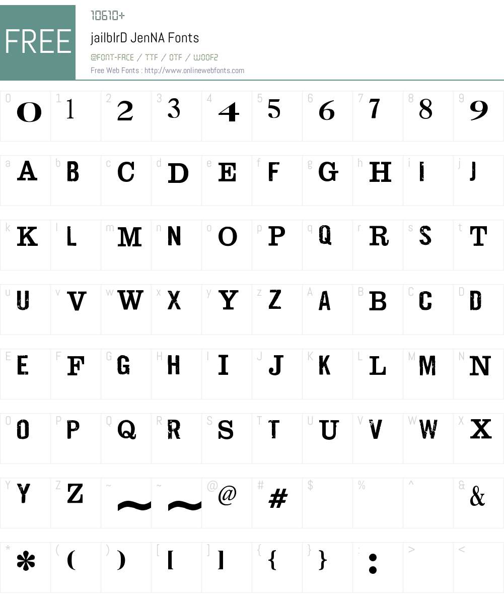 jailbIrD JenNA Font Screenshots