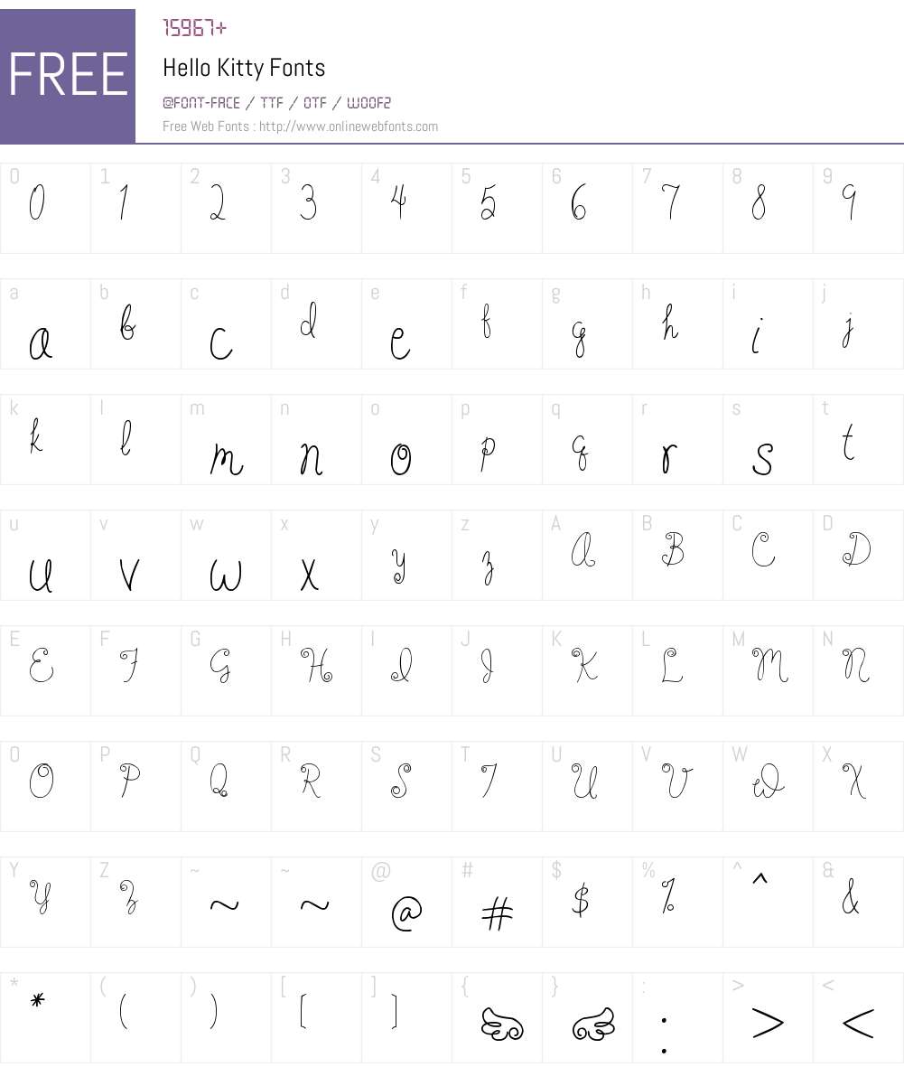 Hello Kitty Font Screenshots