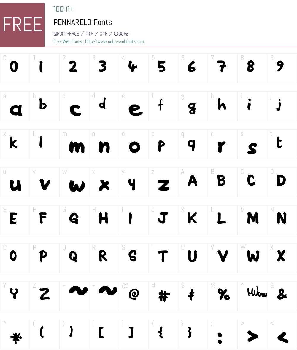 PENNARELO Font Screenshots
