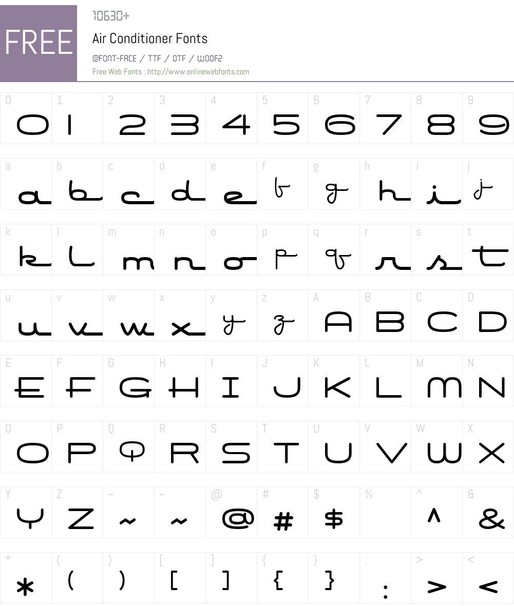 Air Conditioner Font Screenshots