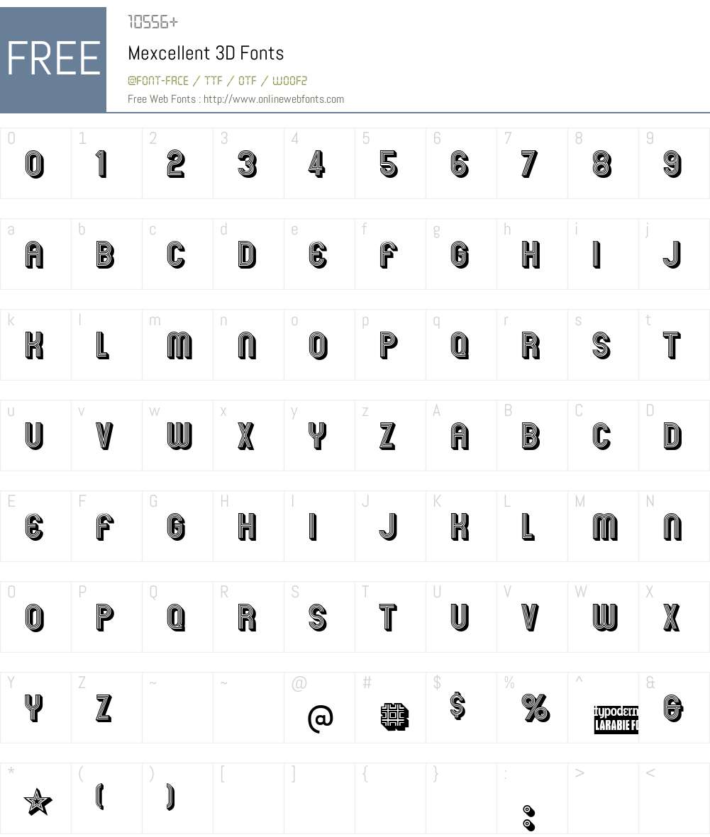 Mexcellent 3D Font Screenshots