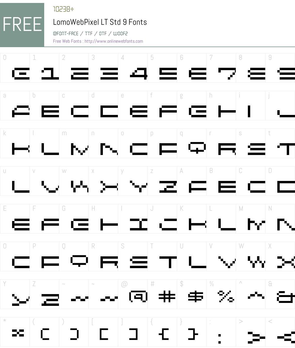 LomoWebPixel LT Std 9 Font Screenshots