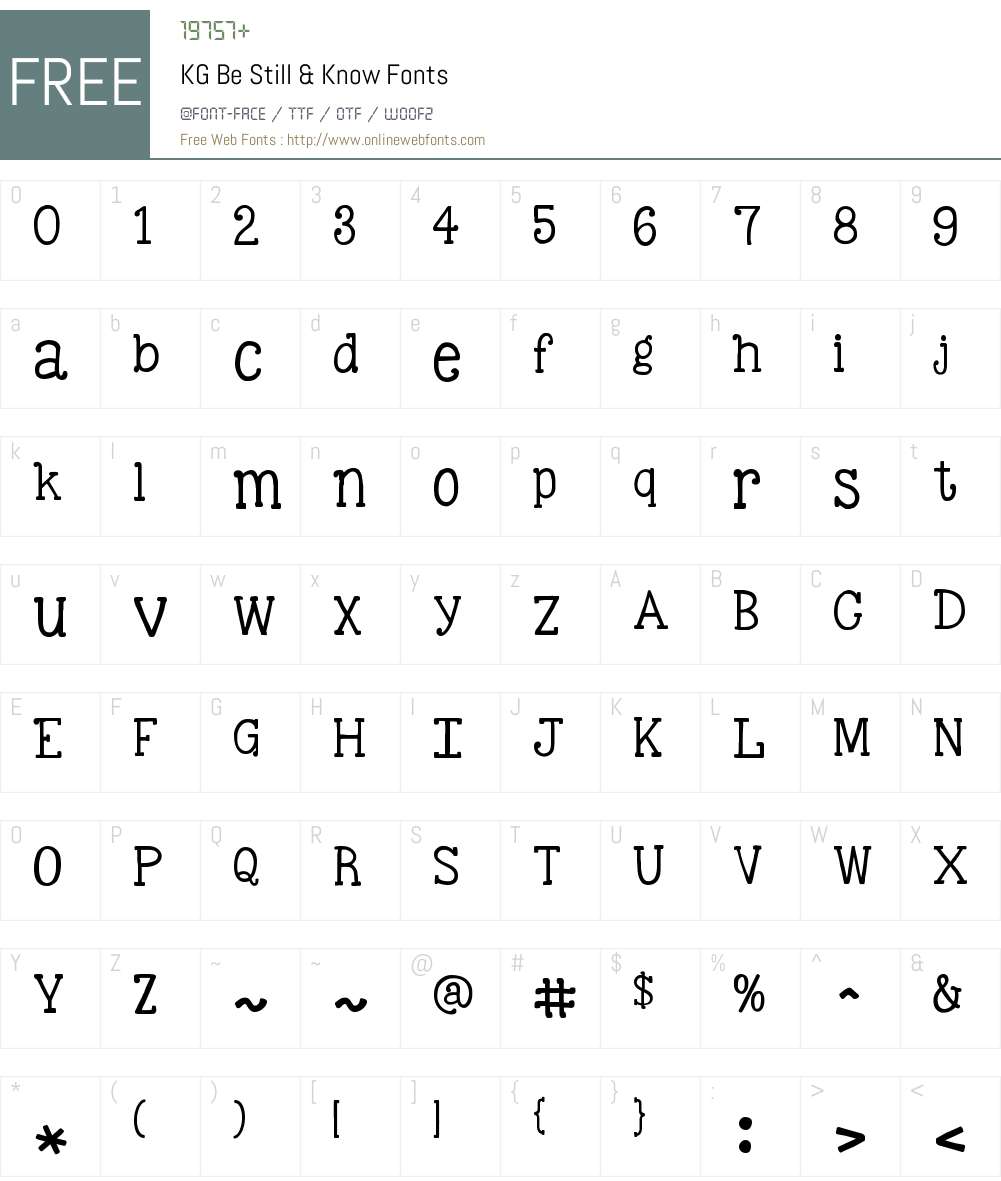 KG Be Still & Know Font Screenshots