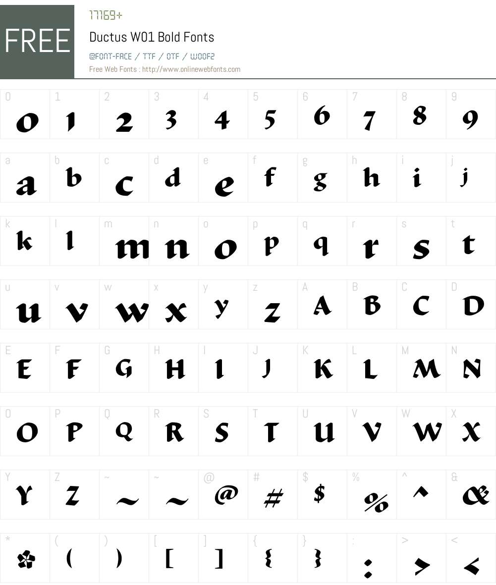 DuctusW01-Bold Font Screenshots