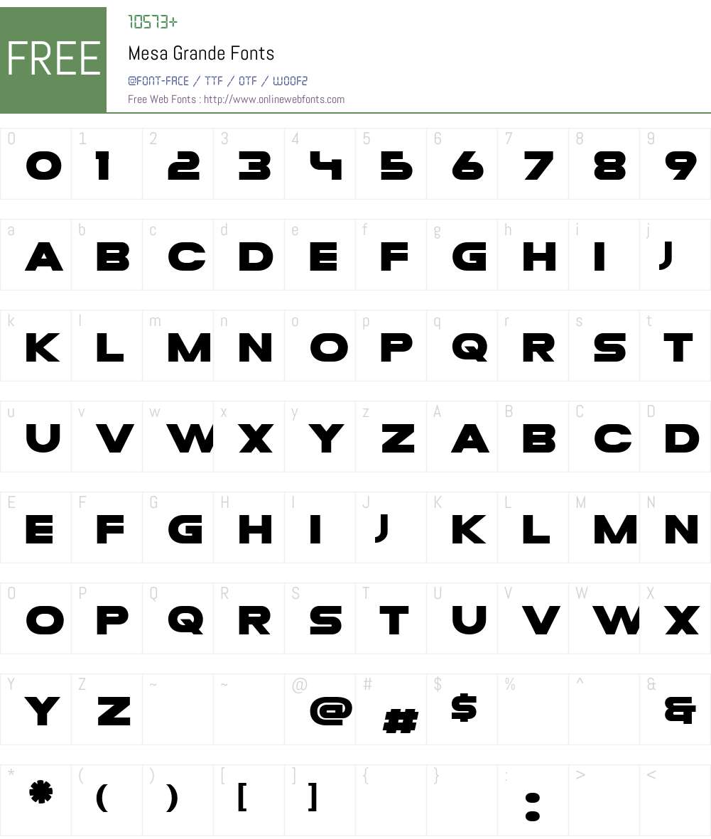 Mesa Grande Font Screenshots