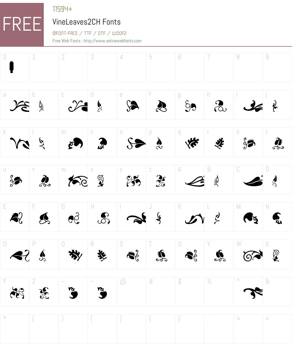 Vine Font Screenshots