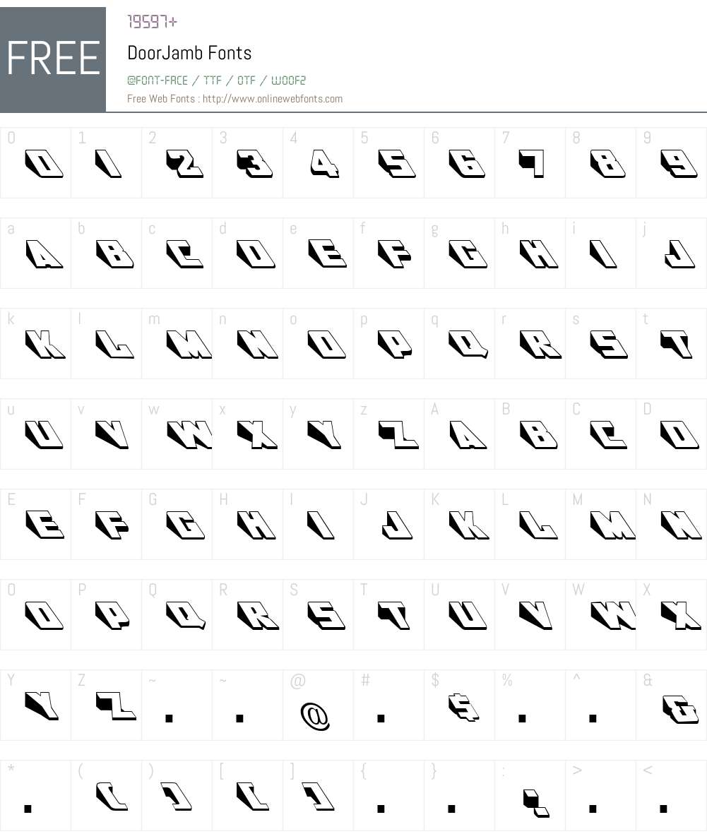 DoorJamb Font Screenshots
