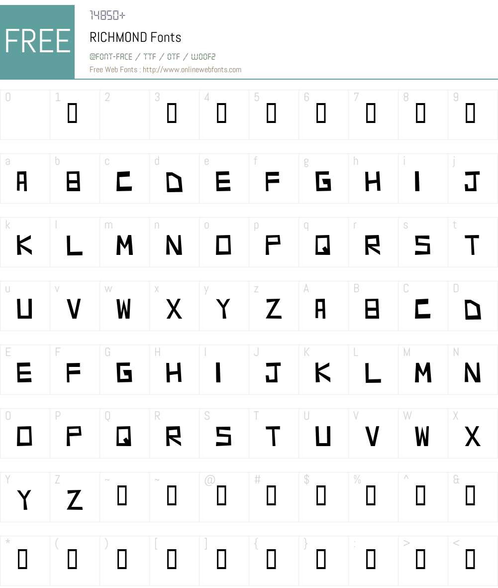 RICHMOND Font Screenshots