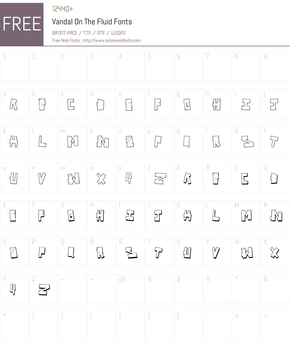 Vandal On The Fluid Font Screenshots