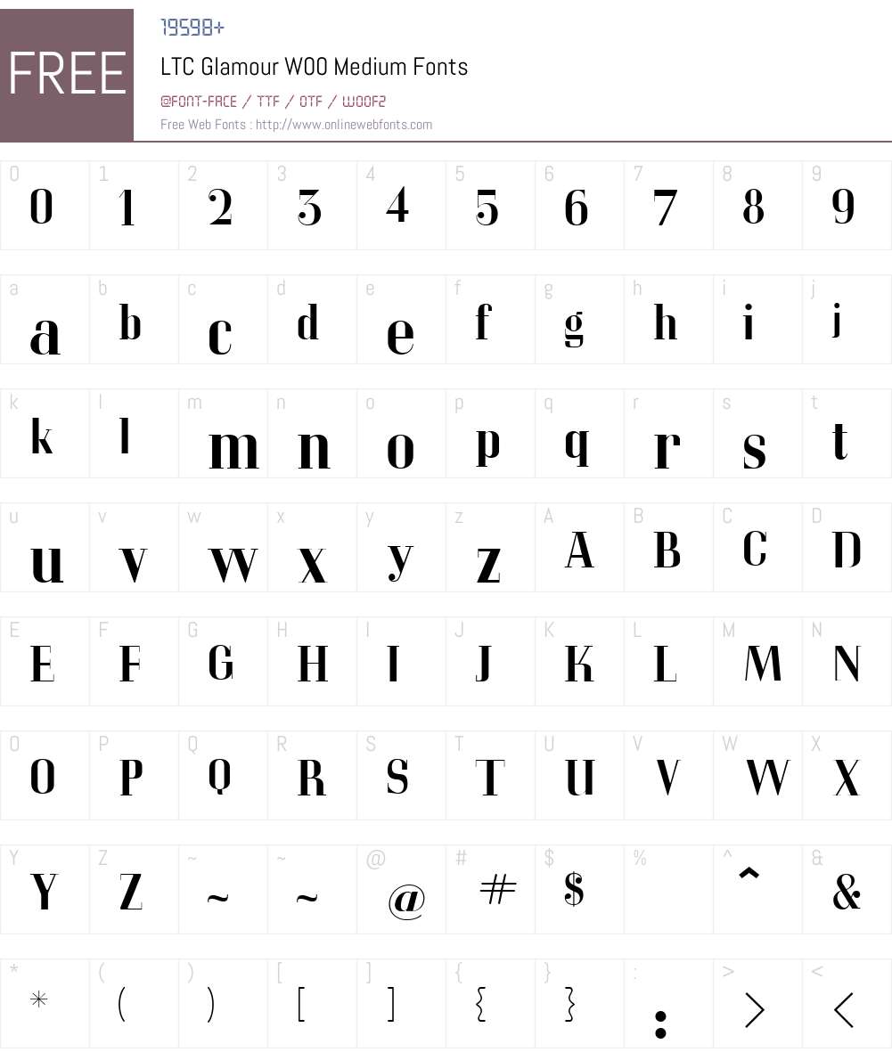 LTCGlamourW00-Medium Font Screenshots