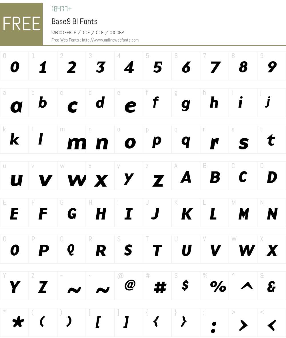Base9 Font Screenshots
