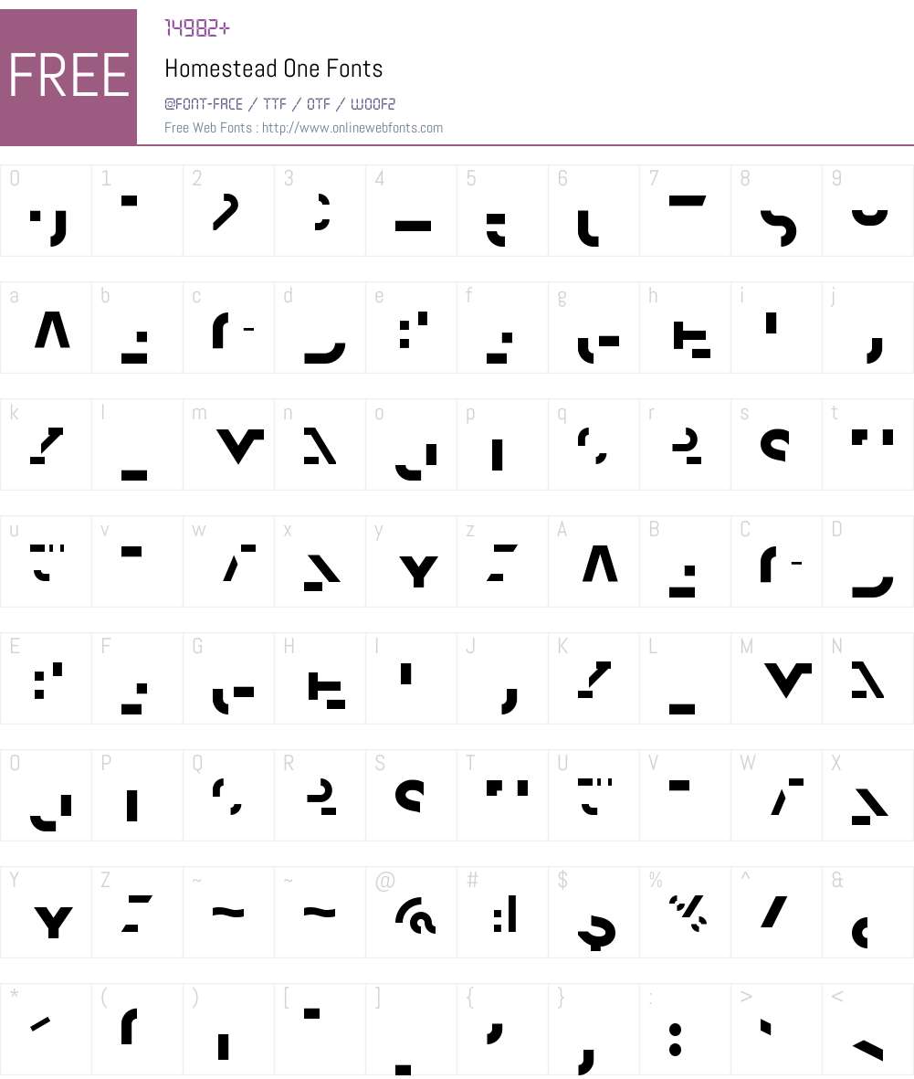 Homestead Font Screenshots