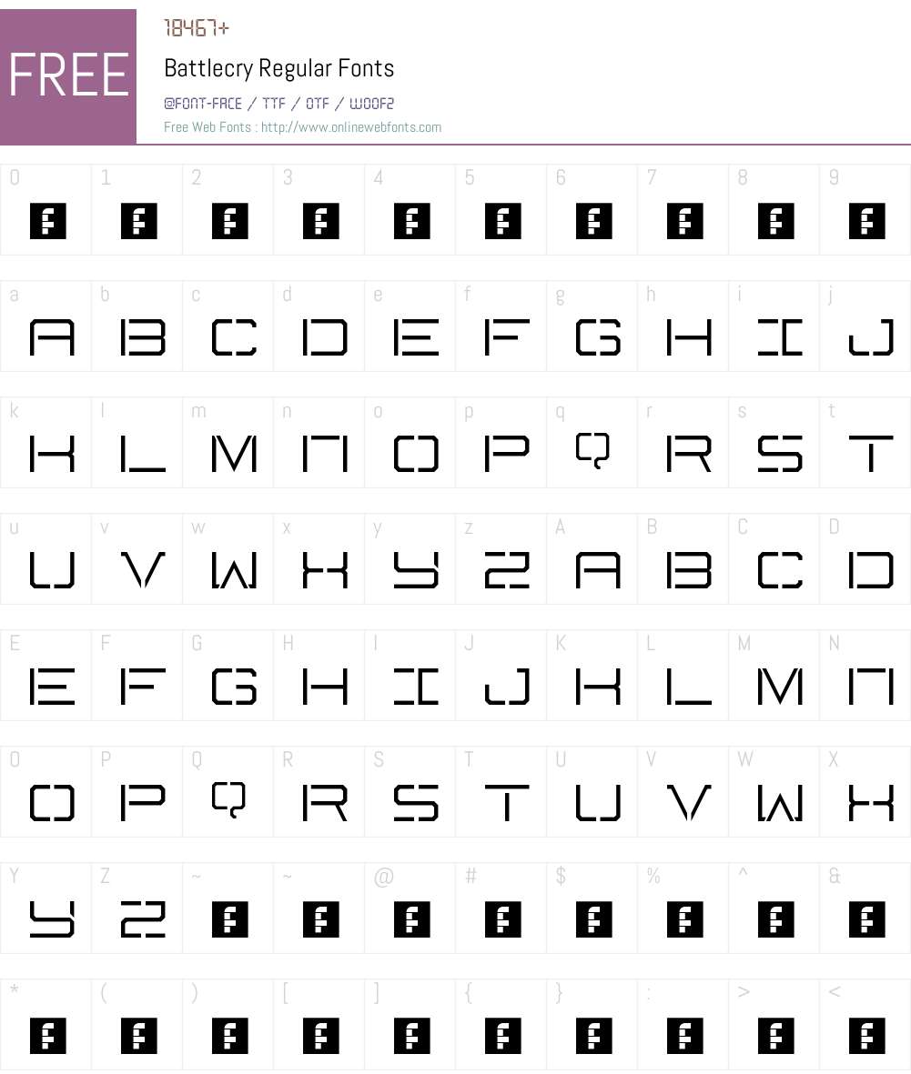 Battlecry Font Screenshots