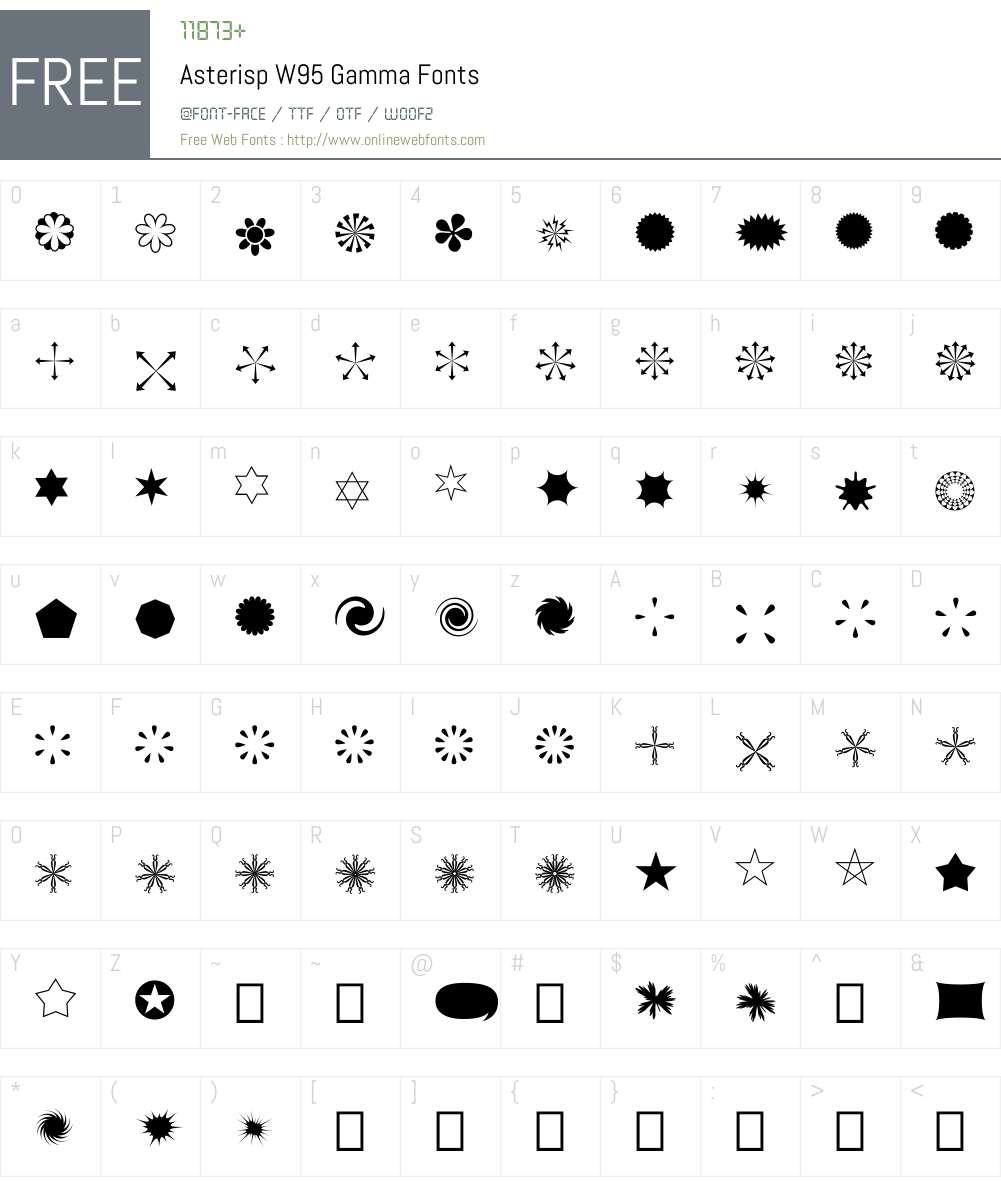 AsterispW95-Gamma Font Screenshots
