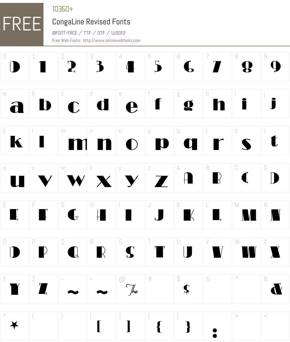 CongaLine Revised Font Screenshots