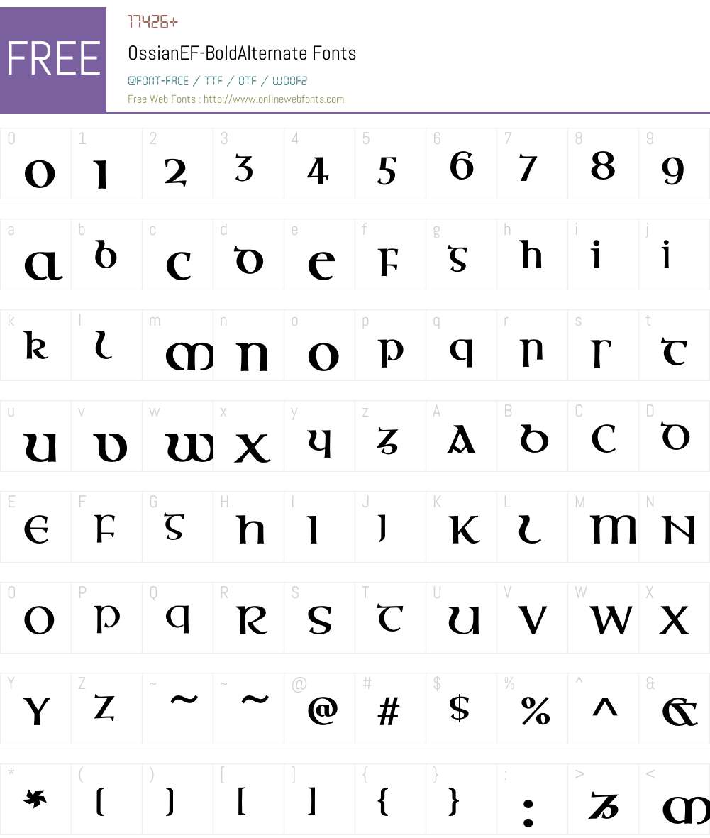 OssianEF Font Screenshots