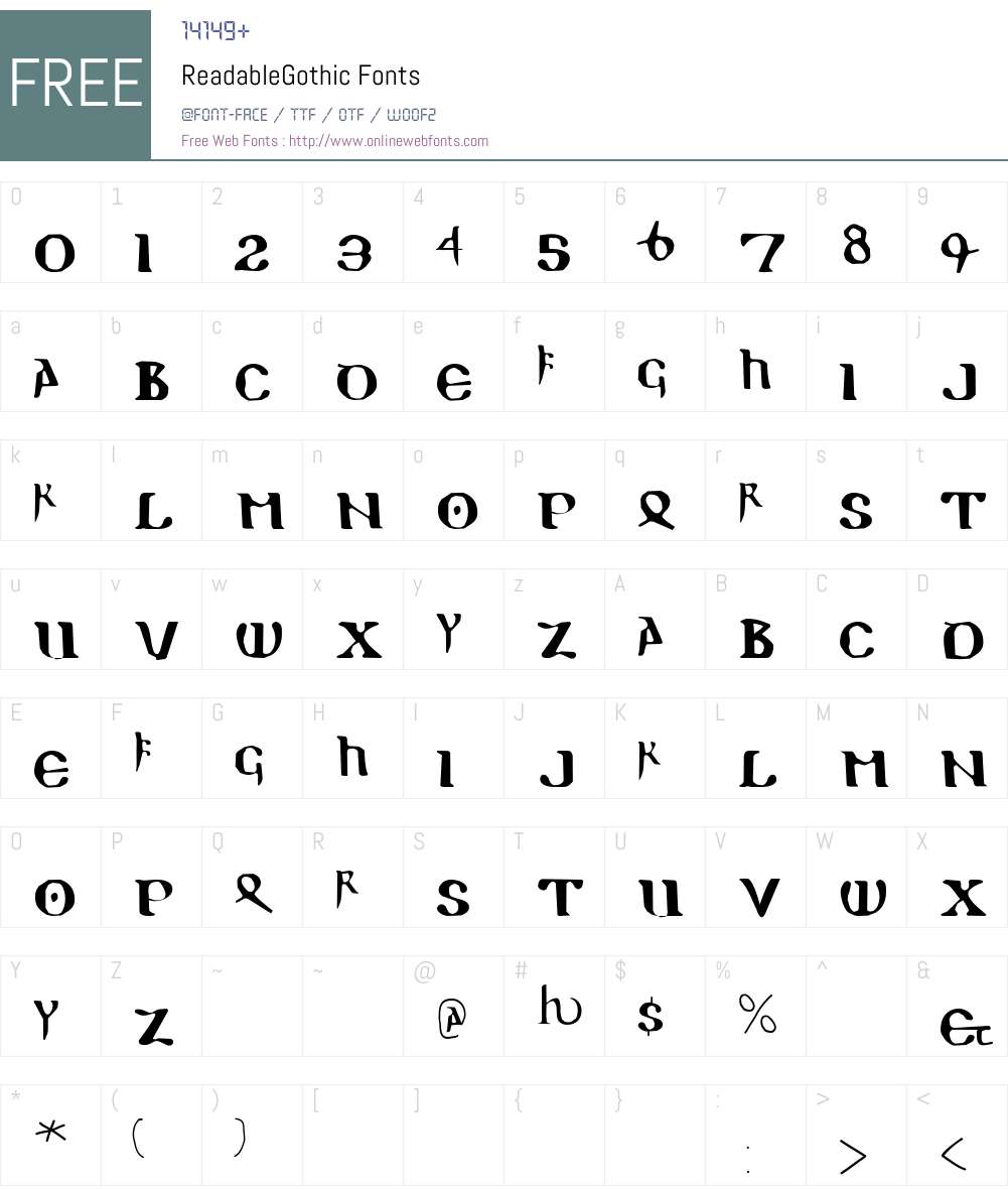 ReadableGothic Font Screenshots
