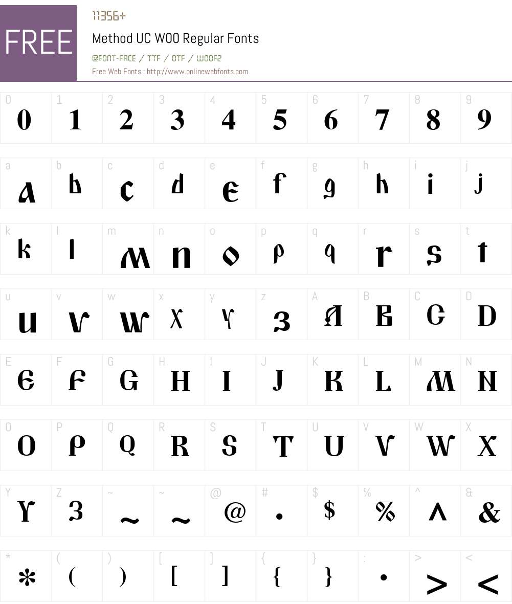 MethodUCW00-Regular Font Screenshots