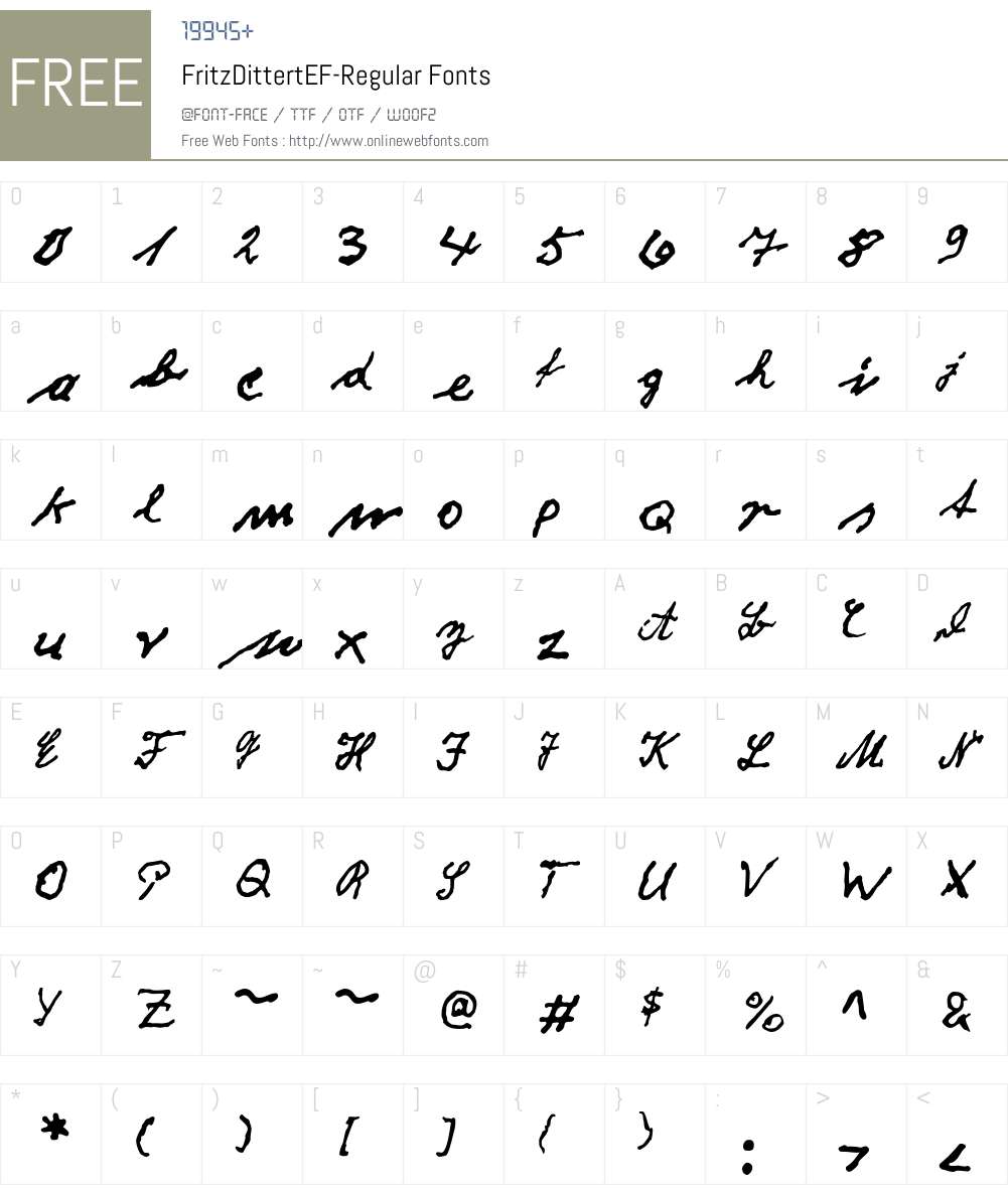 FritzDittertEF Font Screenshots