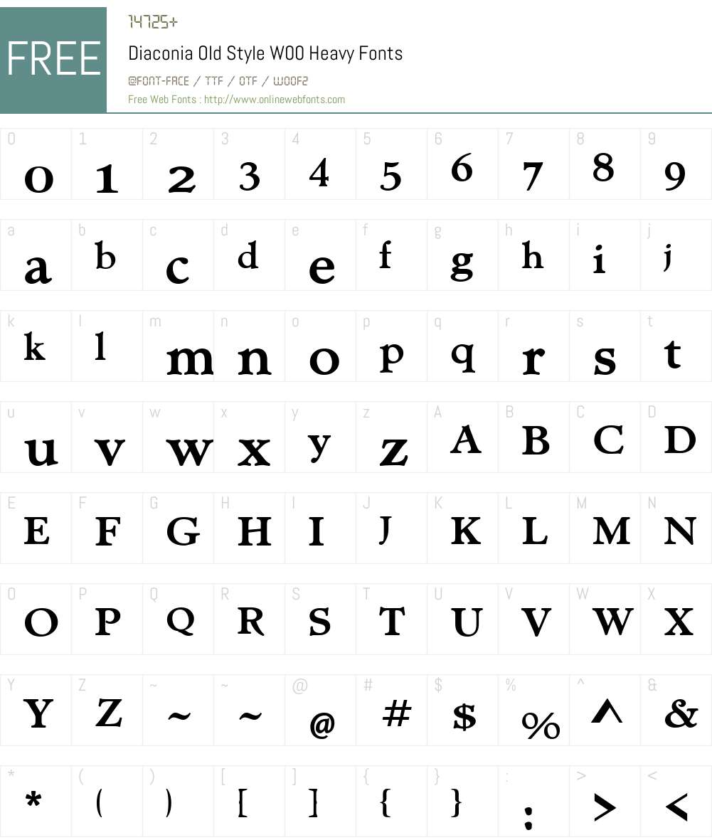 Diaconia Old Style Font Screenshots