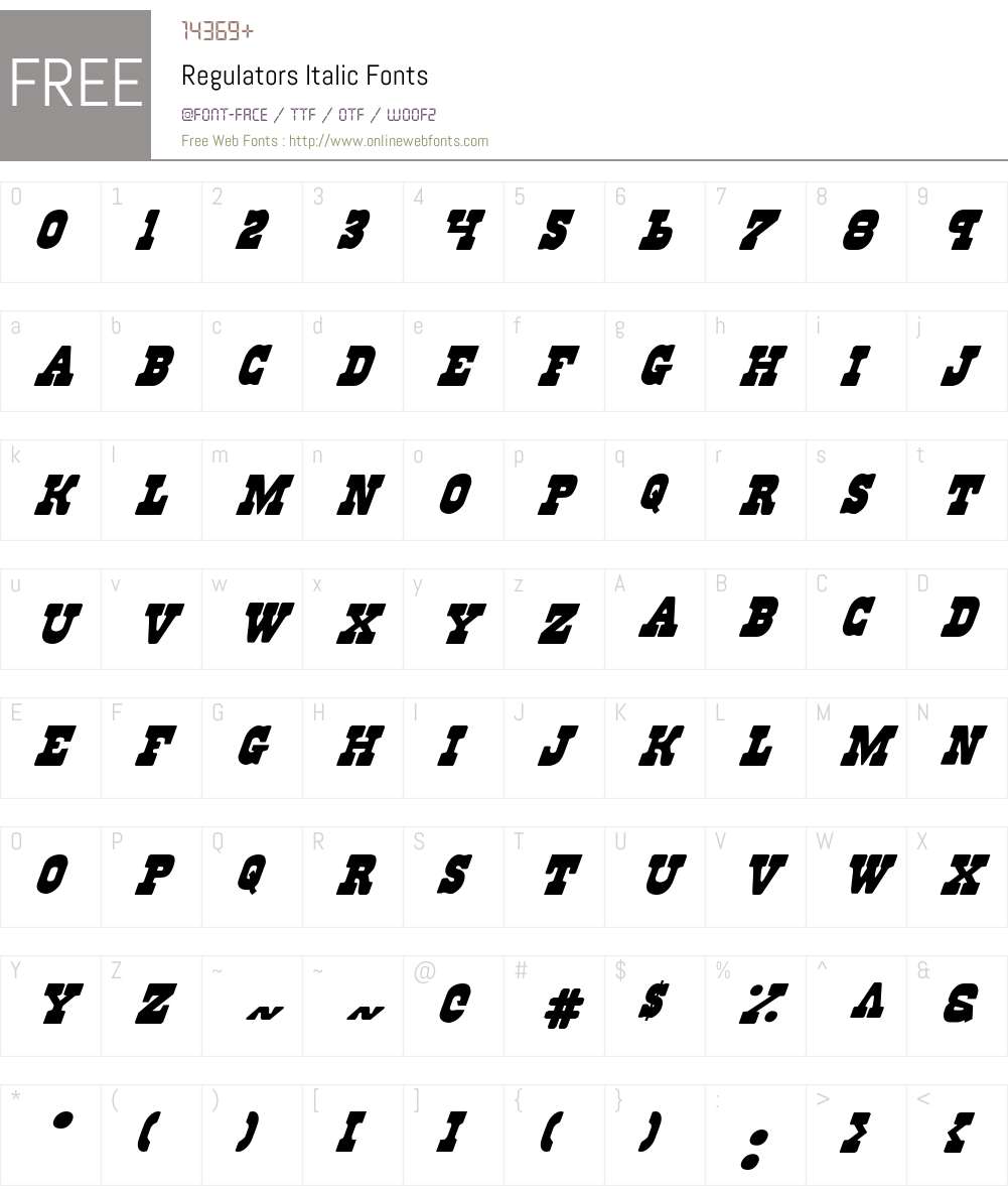 Regulators Italic Font Screenshots