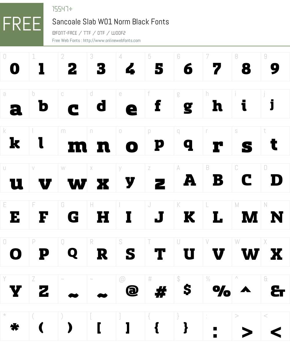 SancoaleSlabW01-NormBlack Font Screenshots