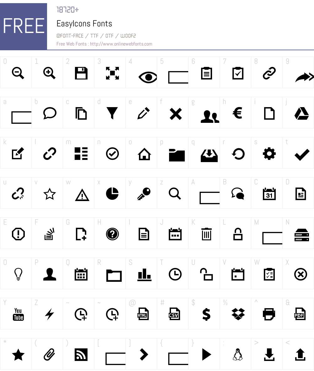 EasyIcons Font Screenshots