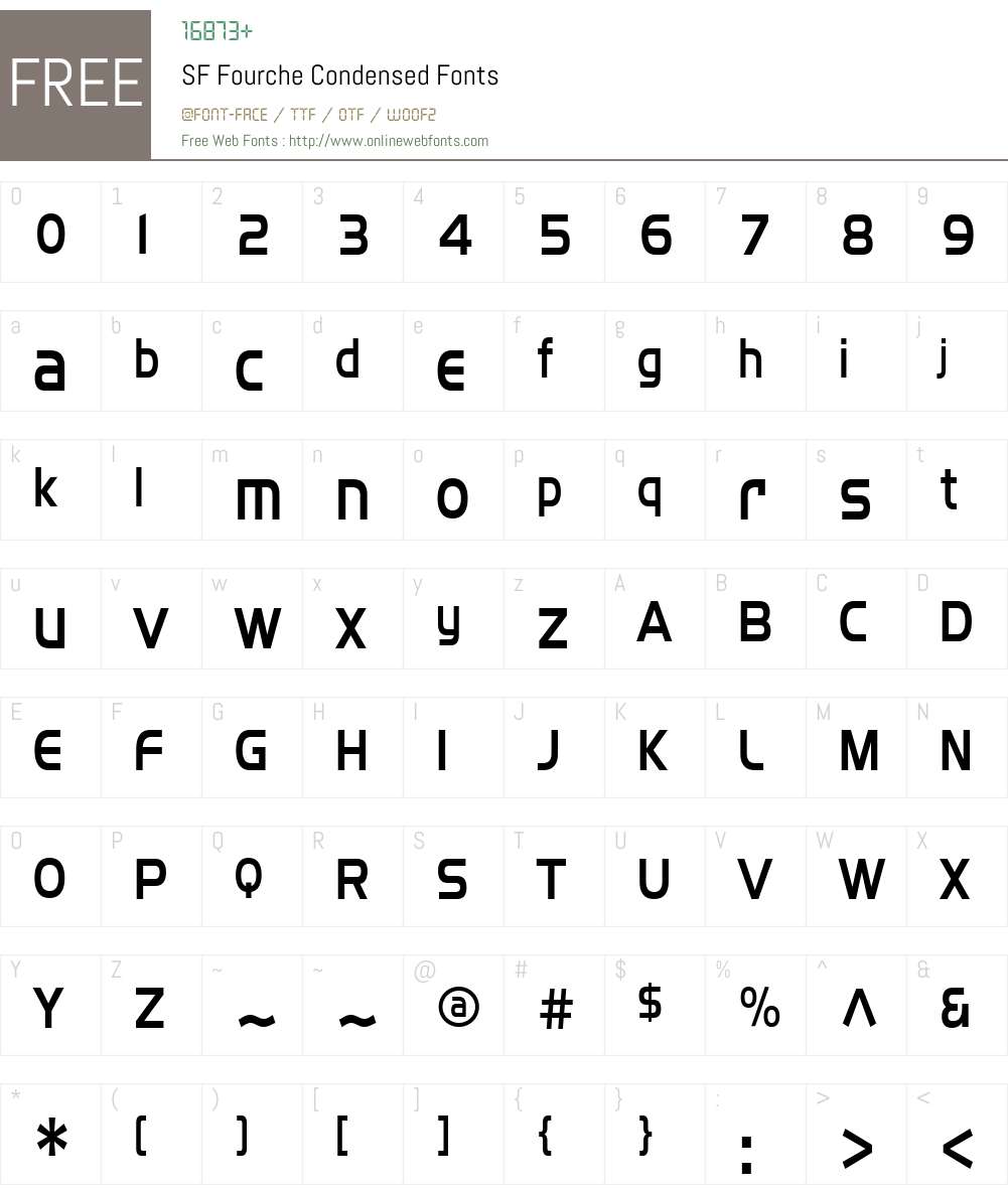 SF Fourche Condensed Font Screenshots