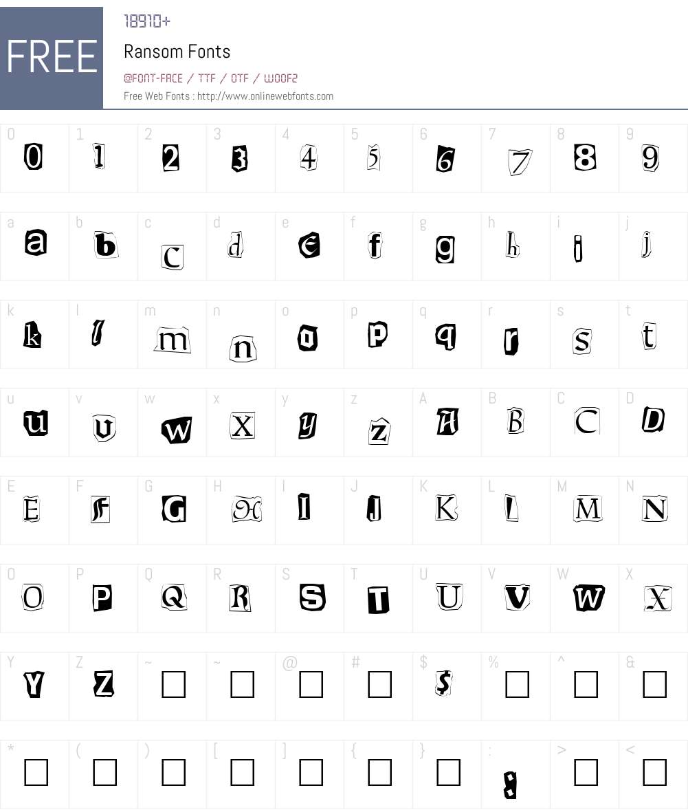 Ransom Font Screenshots