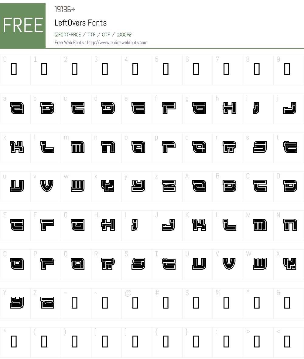 LeftOvers Font Screenshots