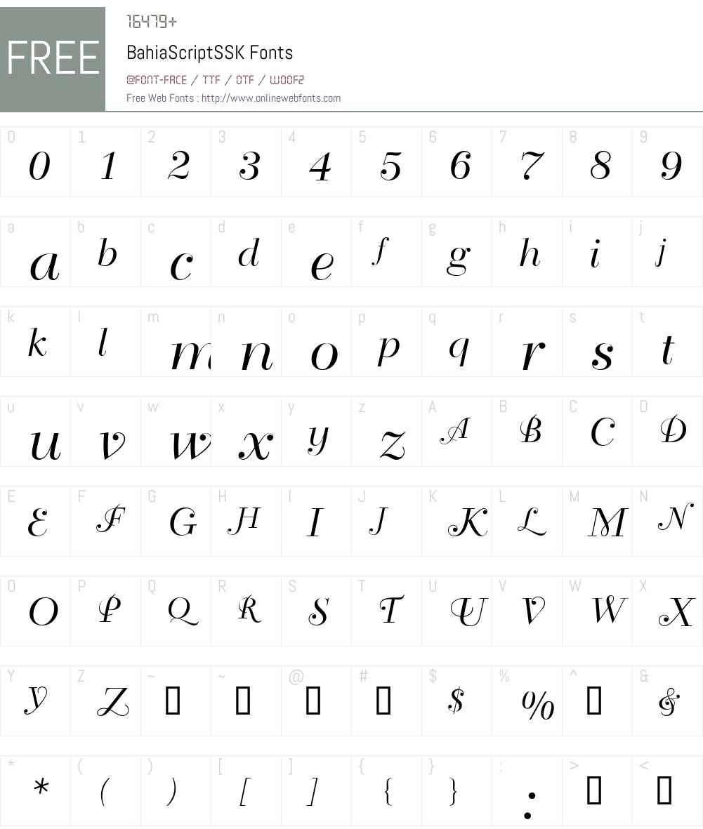 BahiaScriptSSK Font Screenshots