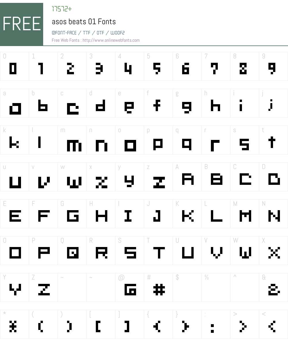 asos beats 01 Font Screenshots