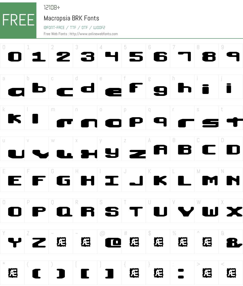 Macropsia BRK Font Screenshots