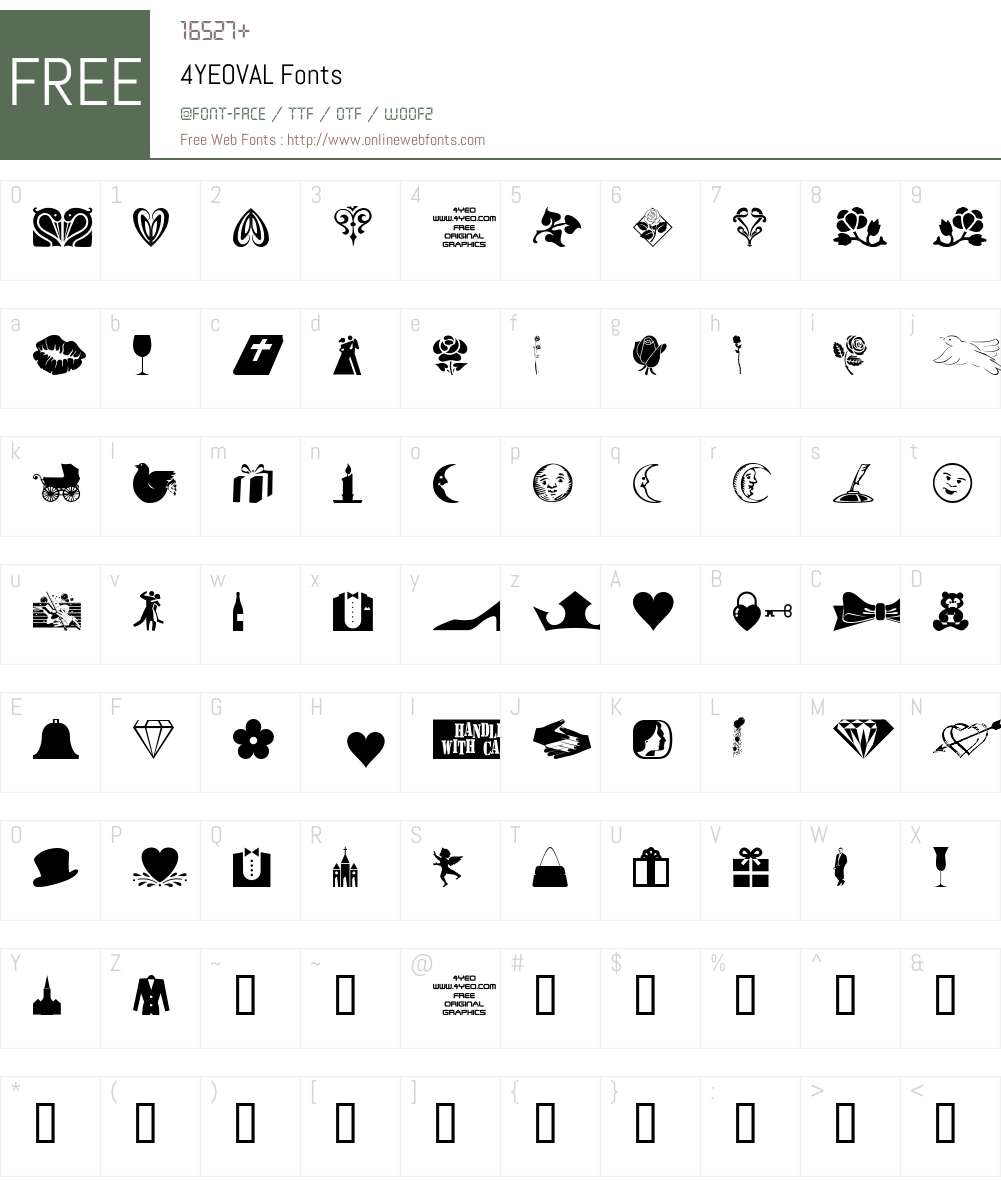 4YEOVAL Font Screenshots
