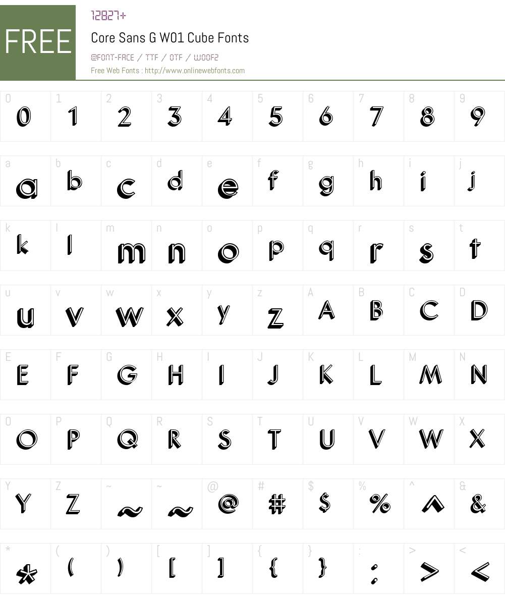 CoreSansGW01-Cube Font Screenshots