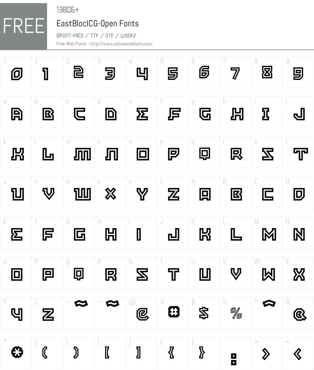 EastBlocICG Font Screenshots