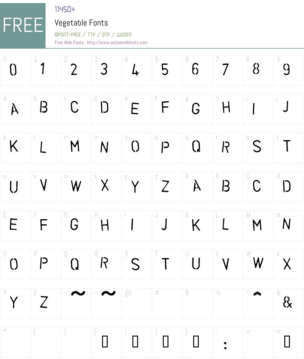 Vegetable Font Screenshots