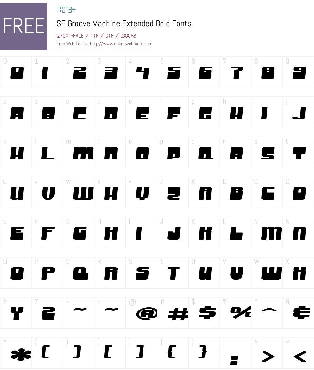 SF Groove Machine Extended Font Screenshots
