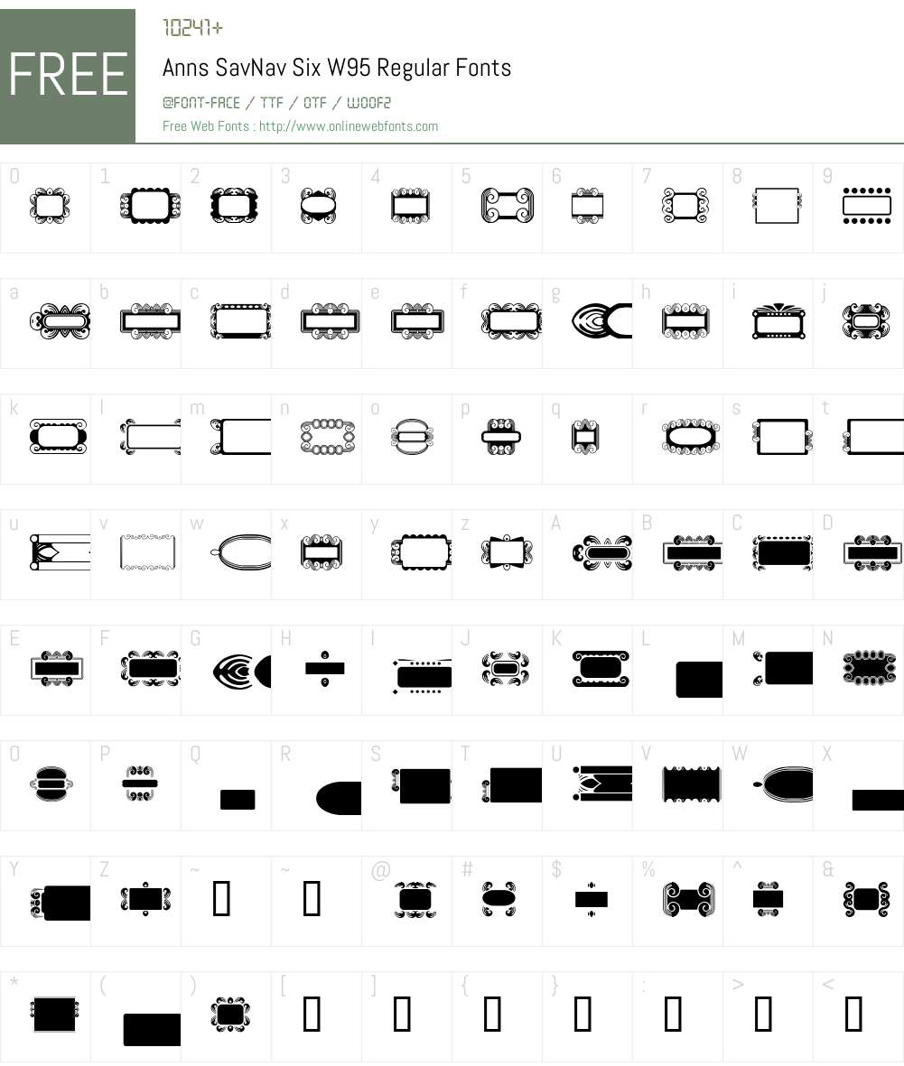 Ann's SavNav Six Font Screenshots