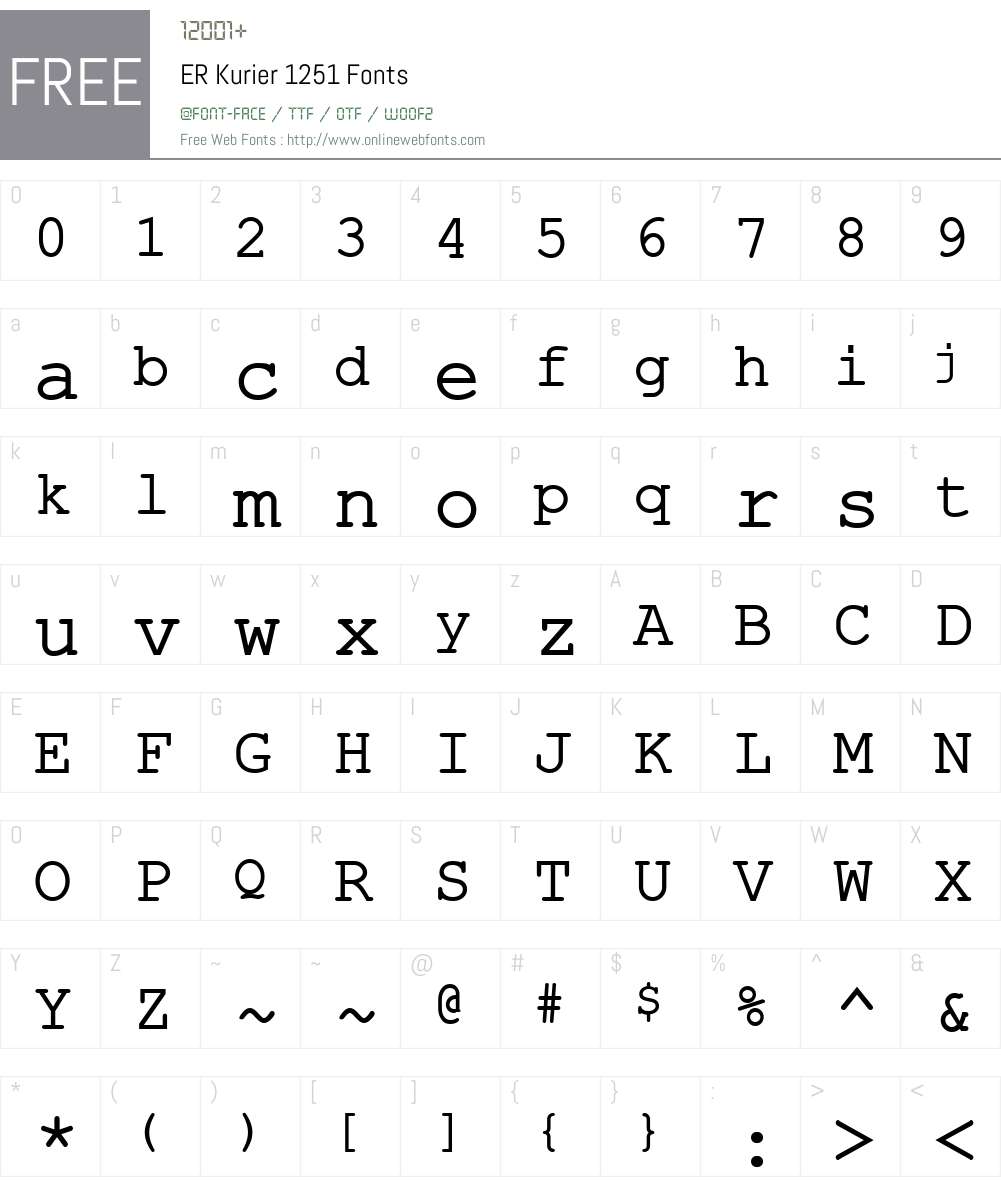 ER Kurier 1251 Font Screenshots