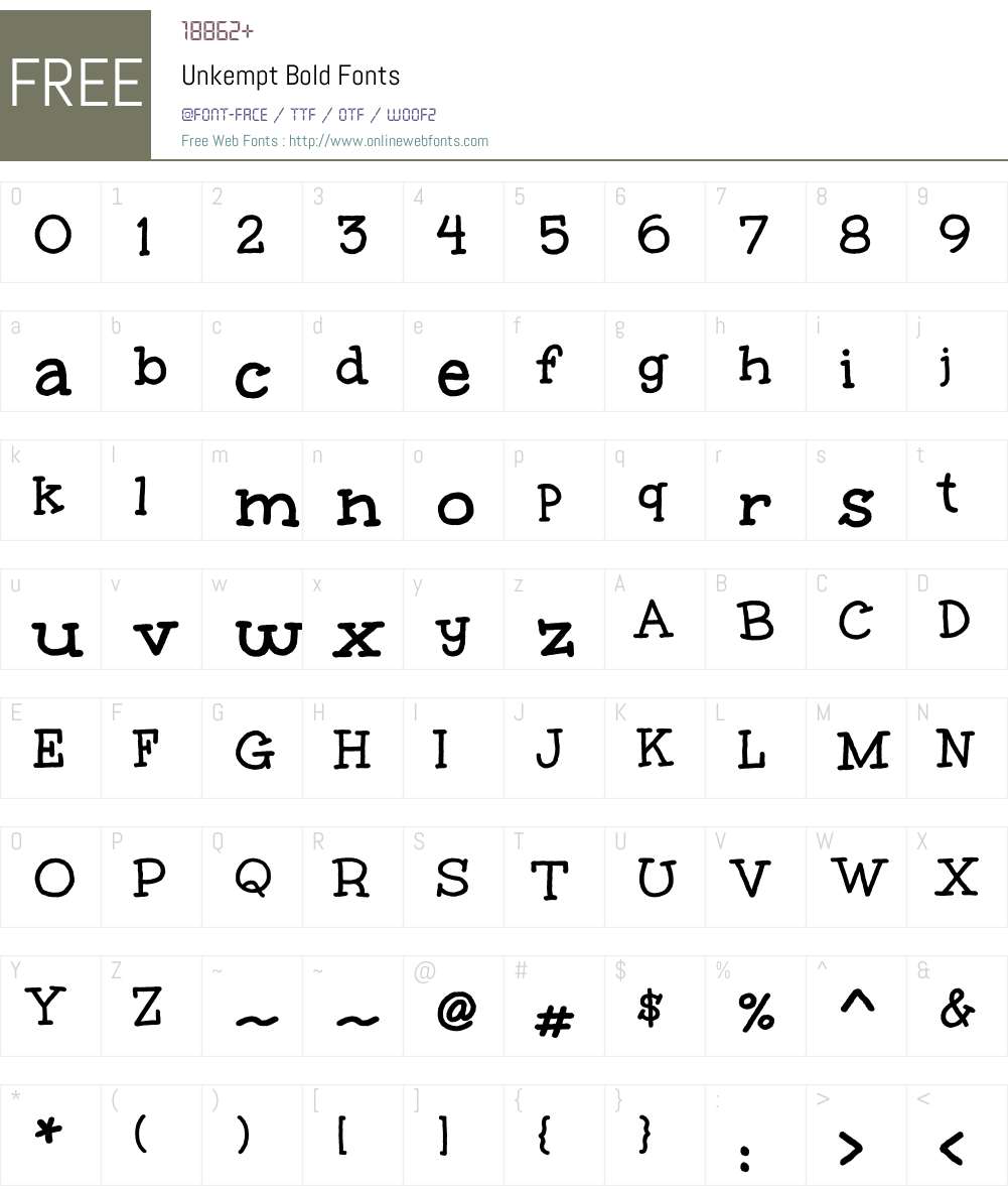Unkempt Font Screenshots