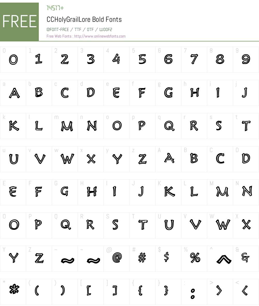 CCHolyGrailLore-Bold Font Screenshots