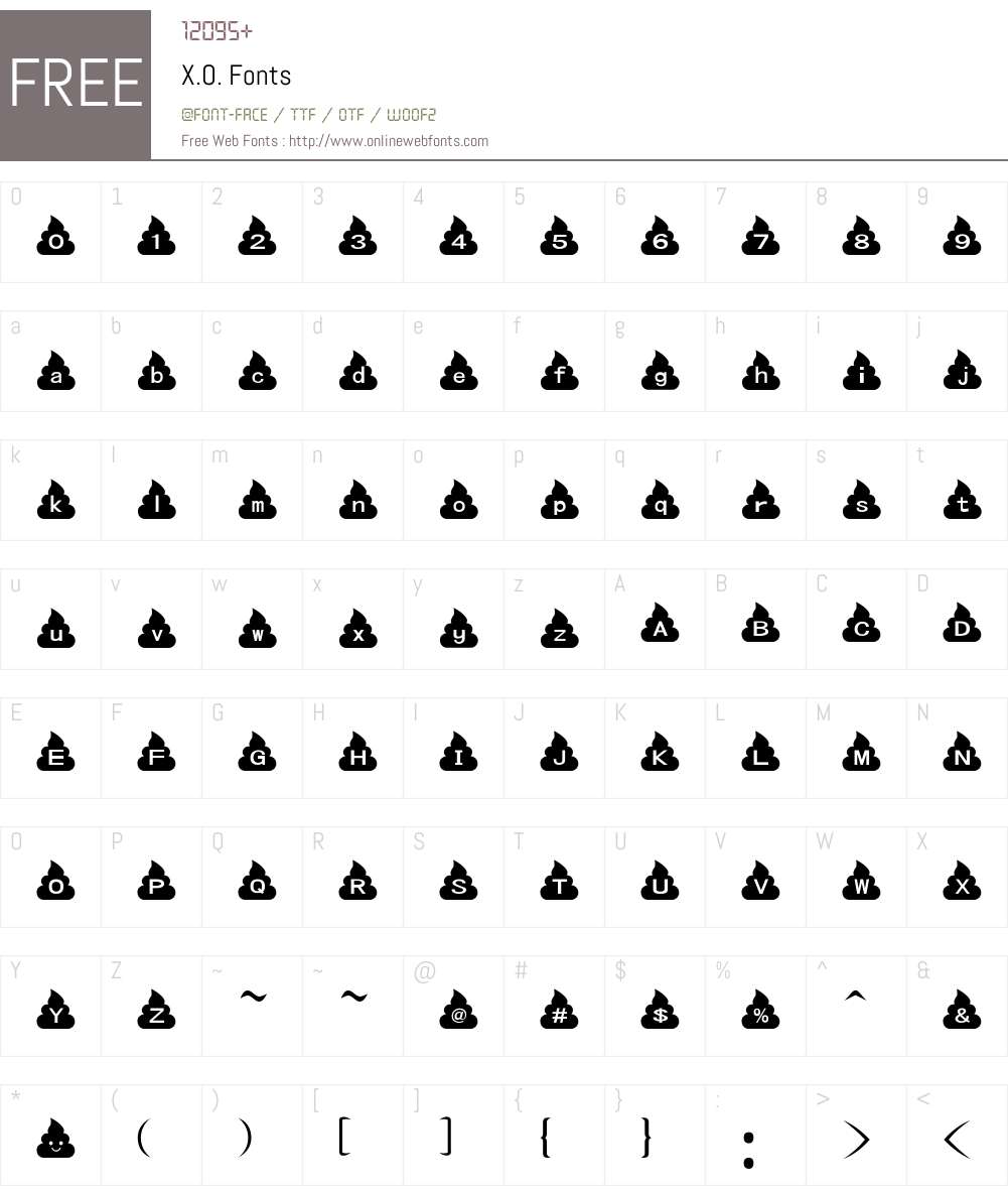 X.O. Font Screenshots
