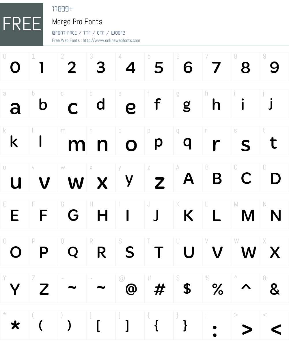 MergePro-Regular Font Screenshots