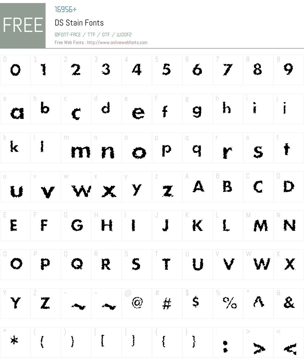DS Stain Font Screenshots