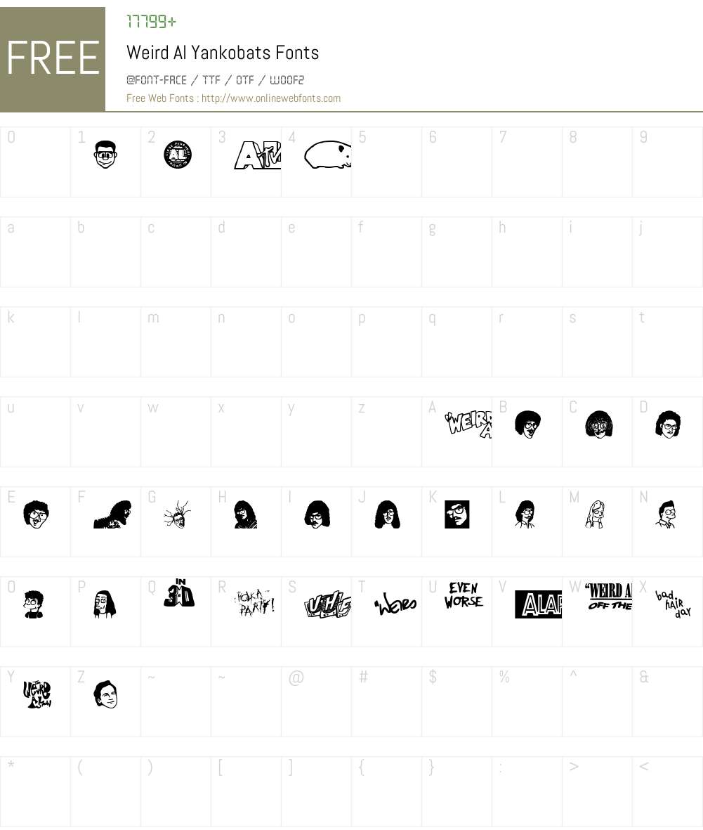 Weird Al Yankobats Font Screenshots