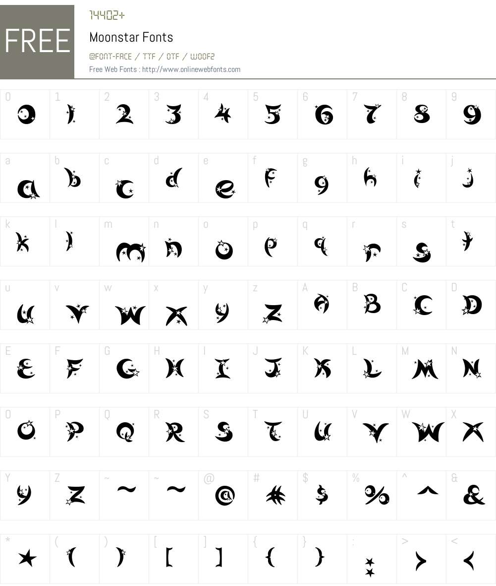Moonstar Font Screenshots