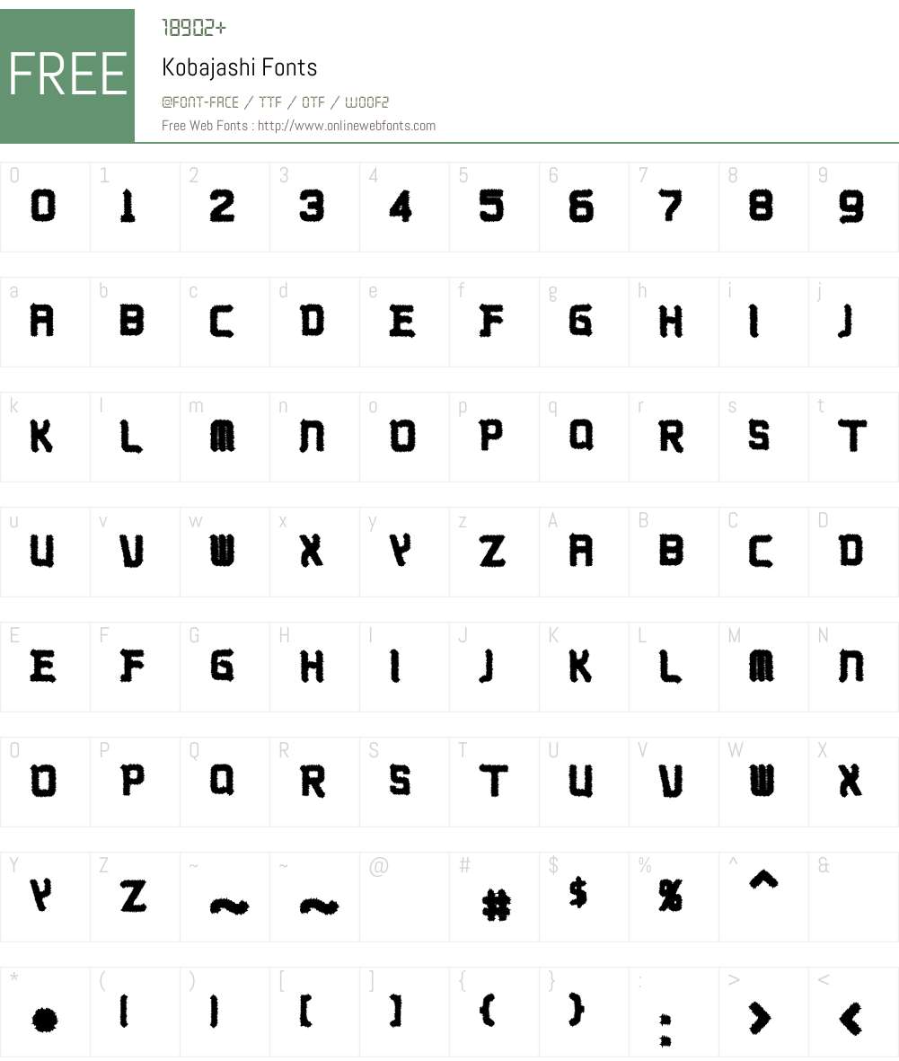 Kobajashi Font Screenshots