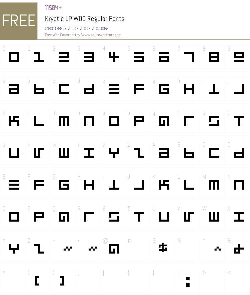 KrypticLPW00-Regular Font Screenshots