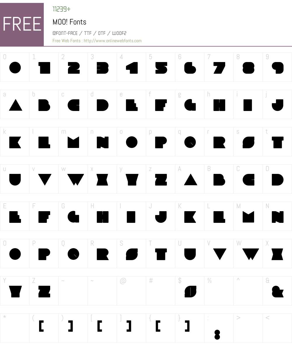 MOO! Font Screenshots